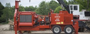 The 223 Flail is efficient and robust for in-woods chipping applications and it is easy to transport, Morbark says. Photo courtesy of Morbark.
