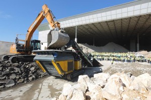 Attendees watch Rubble Master equipment in action at Xperience Days. Photo courtesy of Rubble Master.
