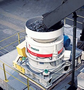 Metso’s MX cone crusher is based on its Multi-Action crushing technology that combines the piston and rotating bowl into a single crusher.