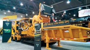 The Damage Defense system featured on Vermeer’s HG6800TX horizontal grinder reacts to the initial contact of metal by reversing the feed system to allow for removal.