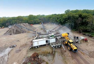 Roger Goree started this crushing/recycling operation at his company’s Fremont, Nebraska, facility in 2011. The company purchased an entire crushing and screening plant from RoadBuilders Machinery and Supply Co. Inc. Photos courtesy of RoadBuilders Machinery & Supply Co.