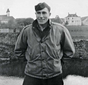 Godbey Red-E-Mix’s origins trace back to Vaughn B. Godbey, pictured here in June 1945 around the end of World War II. After the war ended, Vaughn got a wheelbarrow, a hand mixer and a hose, and started batching concrete for small jobs. Photo courtesy of EGodbey Red-E-Mix