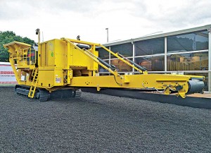 The electrical cabinet of the Keestrack B3e offers good access and an external plug-out for downstream screens or stackers. Photo courtesy of Keestrack.