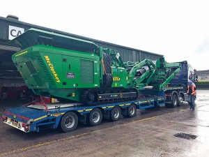 The I34 compact crusher from McCloskey in transit. Photo courtesy of McCloskey.