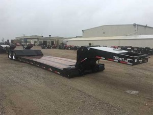 The Talbert 35CC-HRG lowbed trailer gives contractors an efficient and safe way to haul day-to-day loads. Photo courtesy of Talbert Manufacturing. 