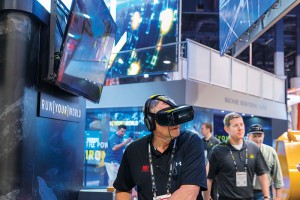 John Deere utilized virtual reality to showcase its 944K wheel loader at last year’s ConExpo-Con/Agg. Photo courtesy of John Deere