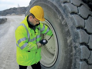 Do inflation checks of mobile equipment at the start of each shift. Photos courtesy of Goodyear