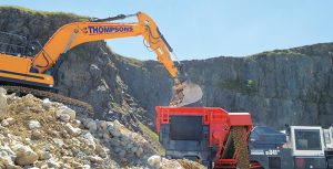 A pit-portable primary crusher can be an economically sound solution in cases where a producer is crushing at the quarry face. Photo by Kevin Yanik