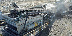 According to Haver & Boecker, the F-Class portable plant can be customized to include a crusher, conveyors or other components for enhanced productivity. The machine is ideal for tough applications, such as scalping and classifying ores, minerals, stones, sand and gravel. Photo: Haver & Boecker.