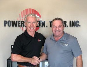 Powerscreen Texas President and Owner Sean McNabb, left, with Sean Donaghy, EvoQuip territory sales manager. Photo courtesy of EvoQuip