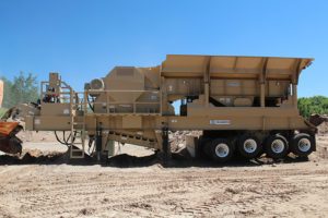 The 3244 primary jaw plant can be used on its own or be configured with other mobile plants. Photo courtesy of Telsmith