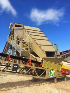 The 820 Vibro-King TL portable screen plant is built for use in aggregate processing and sizing, as well as recycling asphalt and concrete products. Photo courtesy of Telsmith