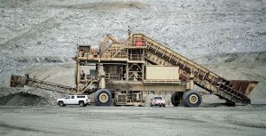 Weighing 750 tons, Graniterock’s massive crusher at the A.R. Wilson Quarry produces more than 5 million tons of aggregate each year for the San Francisco Bay Area. Photo by Aaron Witt.