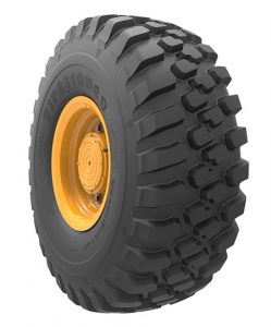 The Firestone VersaBuilt AT 14.00R24 tire is designed primarily for loaders and graders. Photo courtesy of Bridgestone Americas.