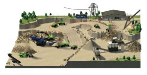 Volvo CE and its customer, Skanska, began testing the viability of an electric quarry site concept at Skanska’s Vikan Kross Quarry near Gothenburg, Sweden. Photo courtesy of Volvo CE.