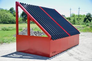 Grizzly bars are also self-cleaning, and rest on an angle to create a diamond shape and tapered openings. Photo courtesy of Lake Erie Portable Screeners.