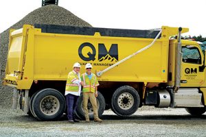 Quarry Management CEO Steve Caruso, left, hired vice president of operations Pep Hunsicker, right, following an introduction from an equipment dealer. Photo by Kevin Yanik