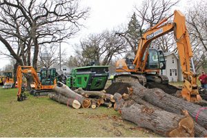 The sidewalk crushing job was part of a larger effort to replace water and sewer lines in a seven-block area of Anoka, Minnesota. Photo courtesy of EvoQuip