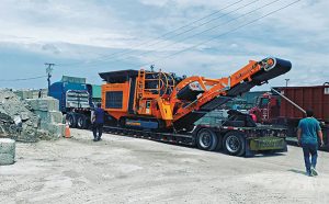 The R900 impact crusher weighs 25 tons and is easily transportable, Titan says. Photo courtesy of Rockster