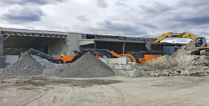 The team at the SC Recycling Center crushes and screens concrete for immediate reuse in Titan Enterprises’ road construction projects. Photo courtesy of Rockster