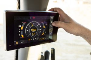 The new G Series lineup from Case CE features a touchscreen in the operator's cab. Photo: Case CE