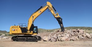 The new Cat H190 S and H215 S Performance Series hammers are built for high production on large excavators, delivering consistent breaking power. Photo: Caterpillar