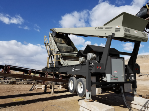 Astec says its latest portable screen plant, the PTSC2818VM, features an 8-ft. x 18-ft. top deck and an 8-ft. x 12-ft. bottom deck. Photo: Astec