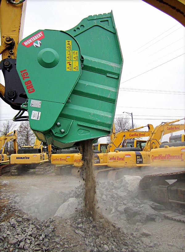 Crusher buckets are a material-processing alternative