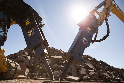 New Caterpillar hammers designed for construction, demolition
