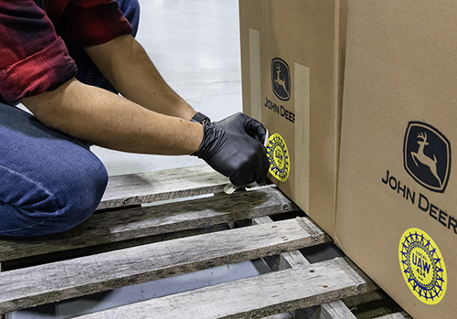 The production of protective face shields is one of several initiatives John Deere and its employees have executed in response to the coronavirus outbreak. Photo: John Deere