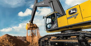 The 870 P-Tier Excavator is one of three new excavators John Deere added to its line of large-size equipment. Photo: John Deere