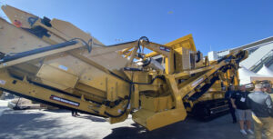 Screen Machine’s 4043TR portable crushing plant was one of several items the company had on display at ConExpo-Con/Agg. Photo: P&Q Staff